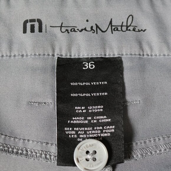 Travis Mathew Level Up Pants Mens 36 Gray Golf Performance 5-Pocket Lightweight - Picture 8 of 14
